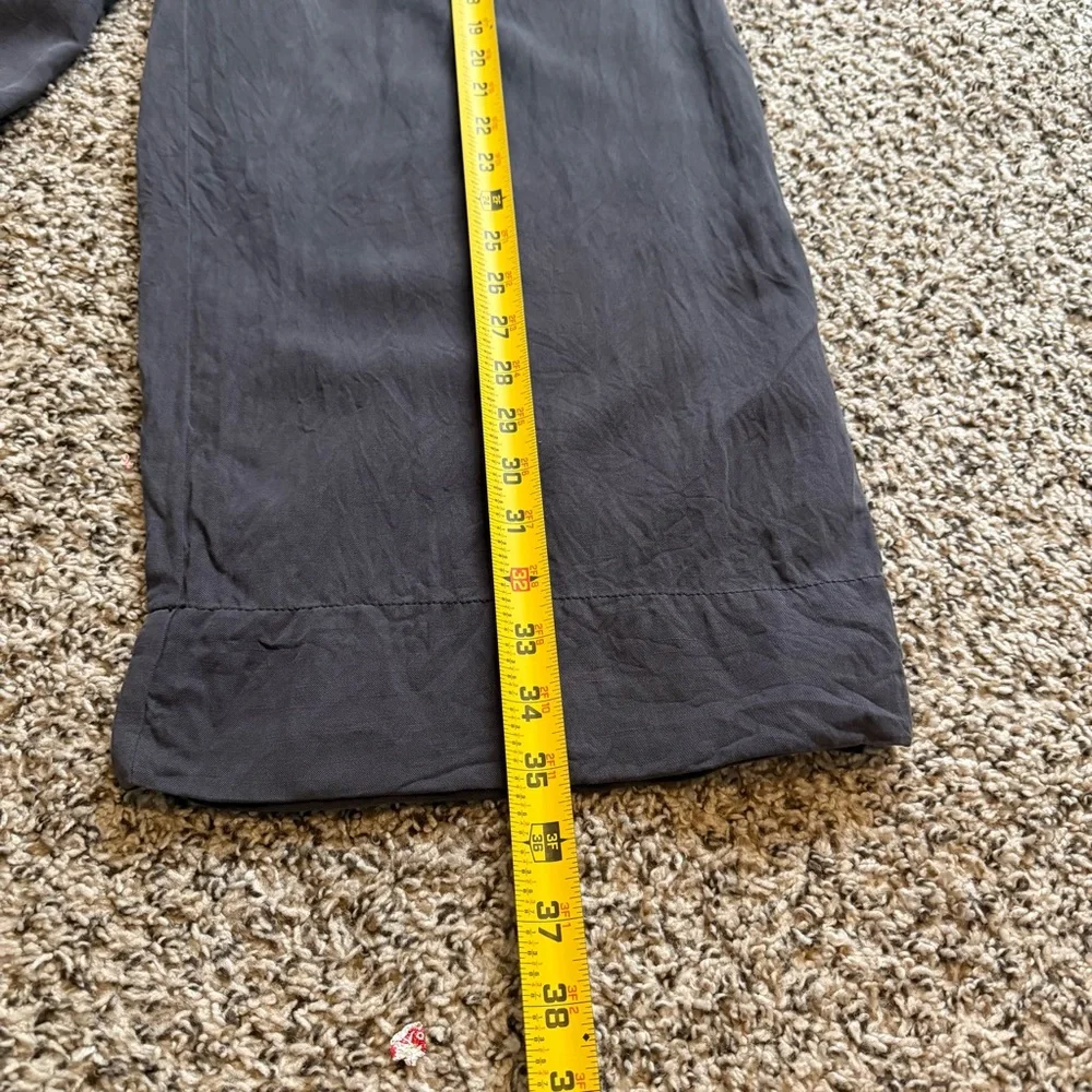 POETRY Silk & Linen Charcoal Gray Wide Leg Cropped Pants Womens Size 6 - Picture 4 of 12